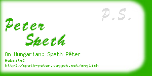 peter speth business card